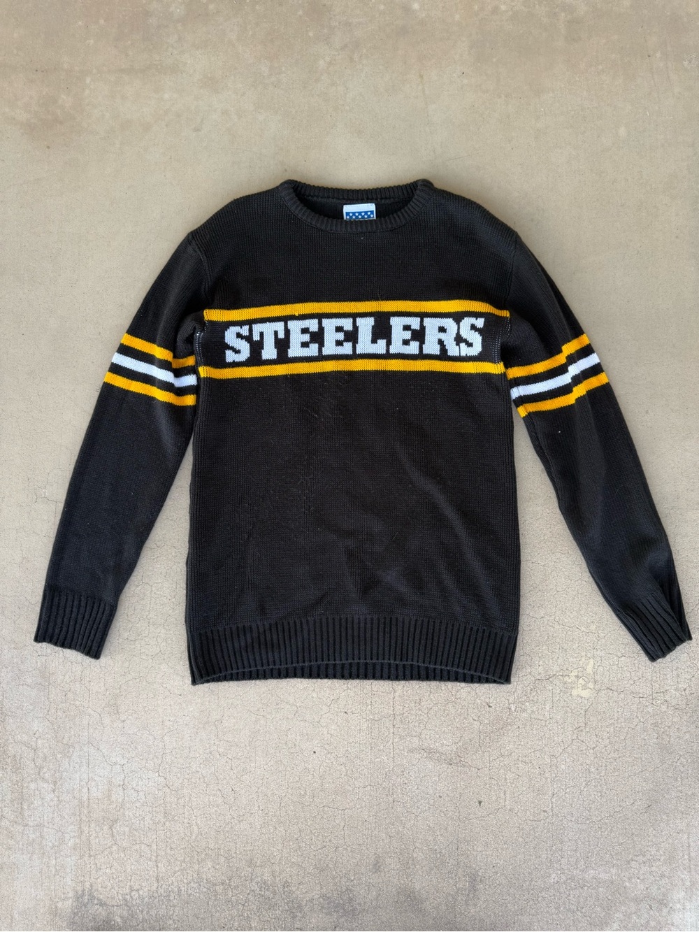 Junk Food Pittsburgh Steelers Black Knit Sweater Size M